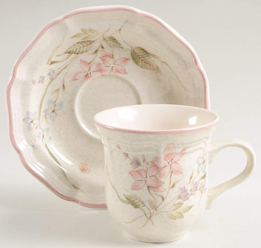 Wood Violets Flat Cup & Saucer Set by Mikasa-1