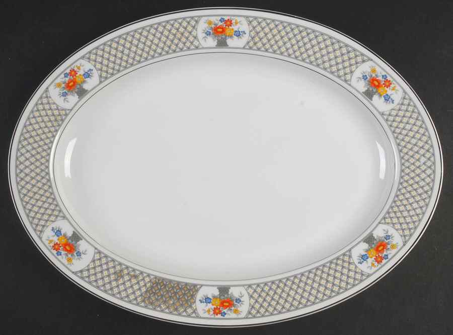 Yardley 14" Oval Serving Platter by Mikasa-1