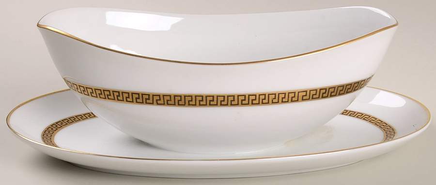 Yorkshire Gravy Boat with Attached Underplate by Mikasa-1