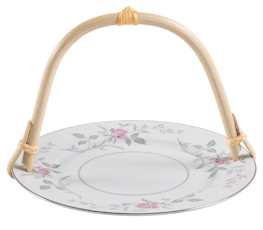 Yours Truly 5 3/8"-5 5/8" Bamboo Handled Serving Plate  HC by Mikasa-1