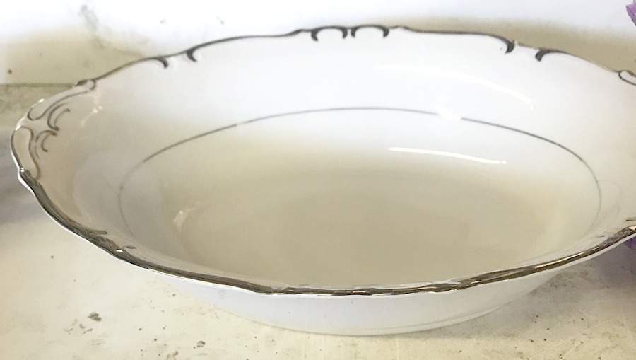 Silver Baroque 10" Oval Vegetable Bowl by Milady-1