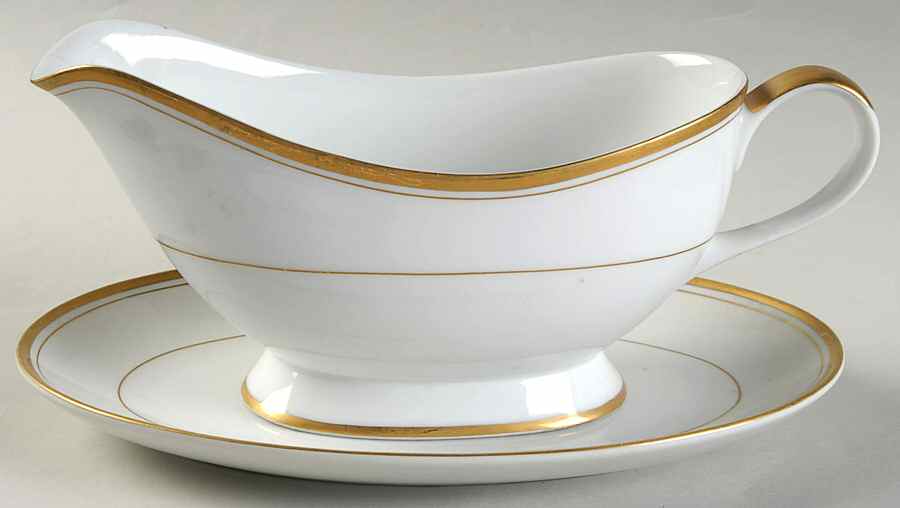 Noblesse (Gold Trim) Gravy Boat & Underplate by Mimosa-1