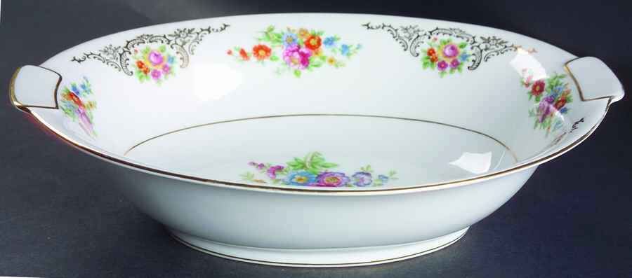 Dresden 10" Oval Vegetable Bowl by Mikado-1