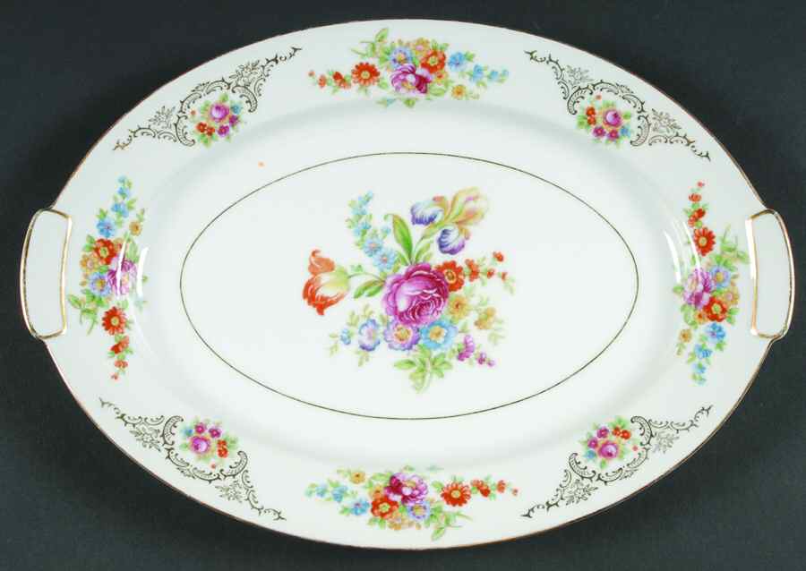 Dresden 12" Oval Serving Platter by Mikado-1