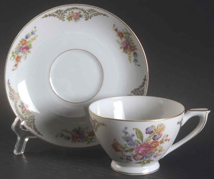 Dresden Footed Cup & Saucer Set by Mikado-1