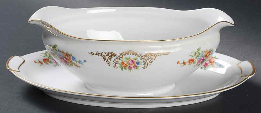 Dresden Gravy Boat with Attached Underplate by Mikado-1