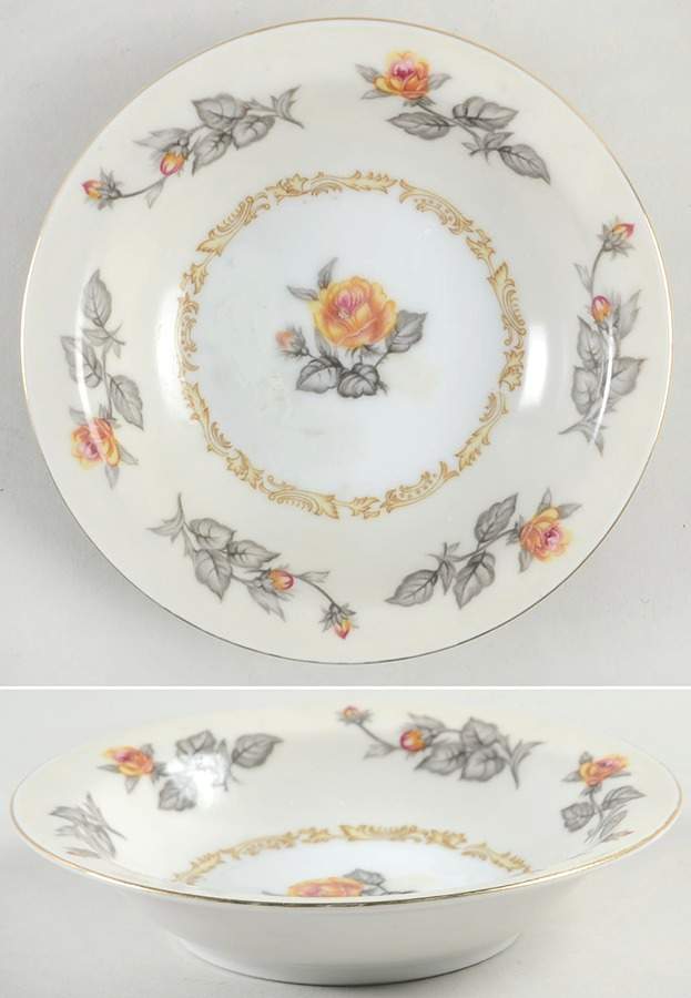 Fortune (Yellow Roses Only) Rim Fruit/Dessert (Sauce) Bowl by Mikado-1