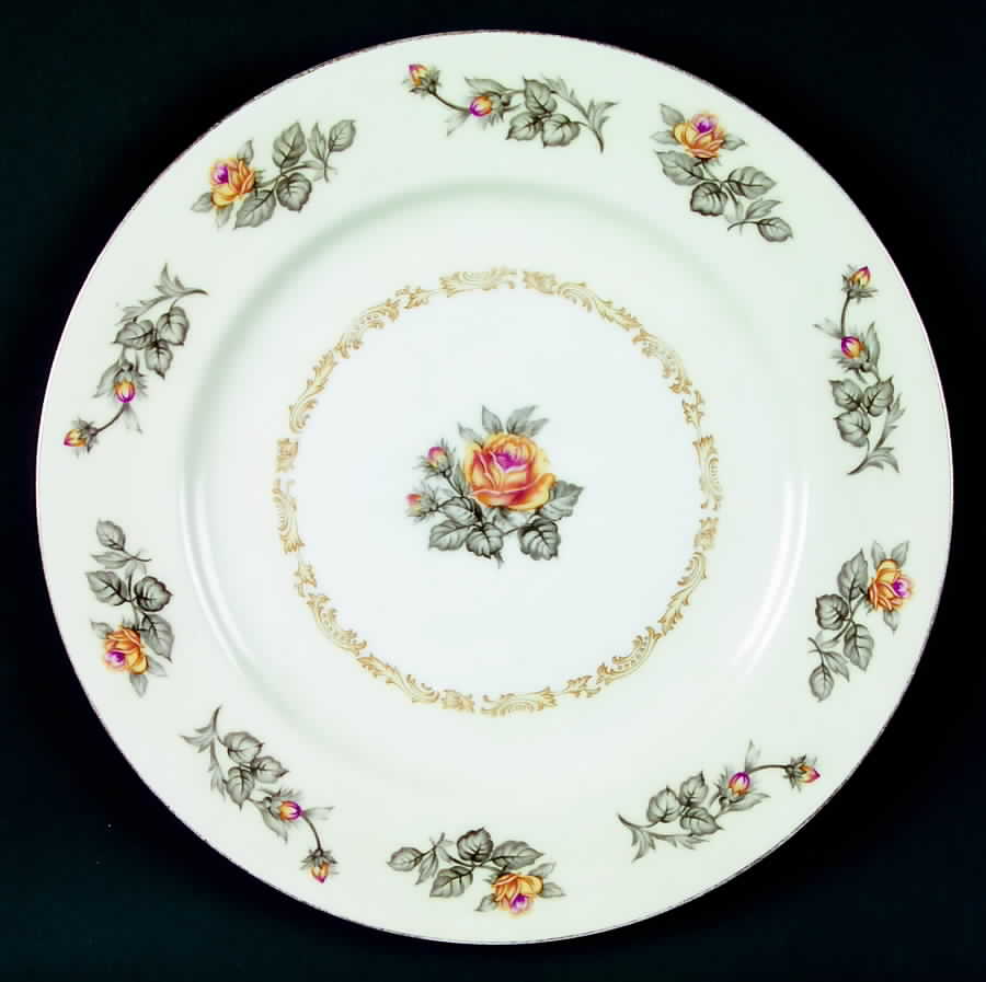 Fortune (Yellow Roses Only) Dinner Plate by Mikado-1