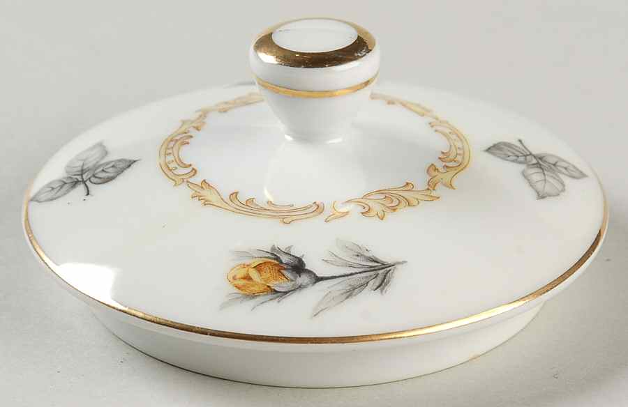 Fortune (Yellow Roses, Gray Leaves) Lid for Sugar Bowl by Mikado-1