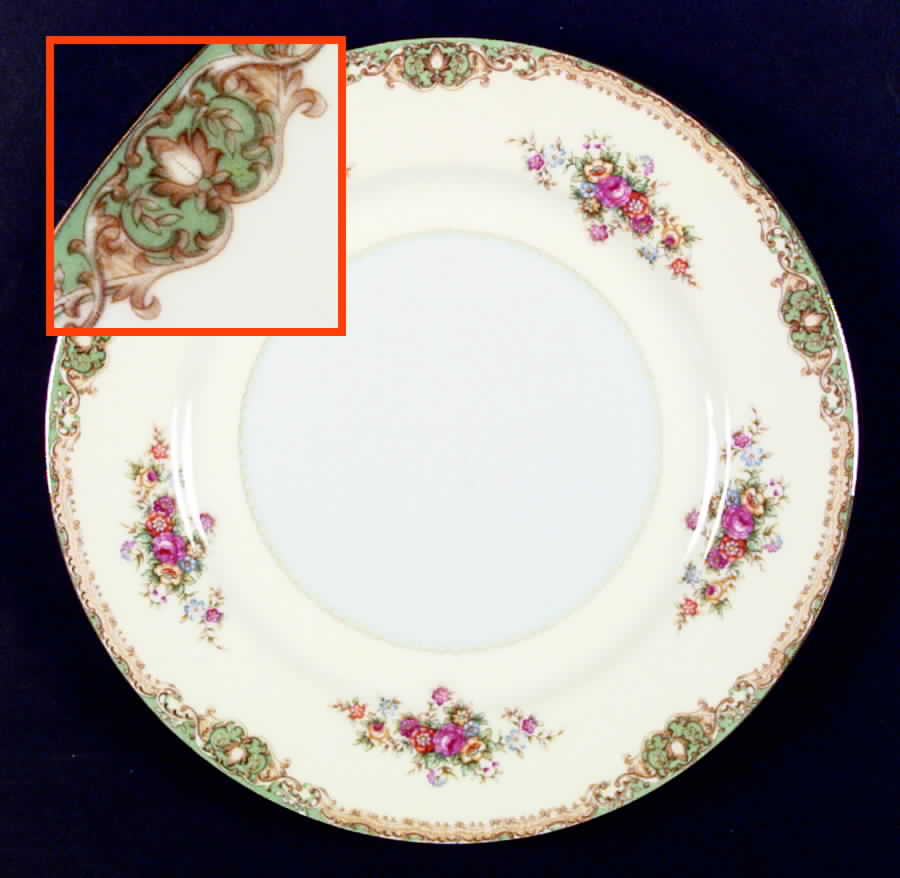 Green Traditional Dinner Plate by Mikado-1