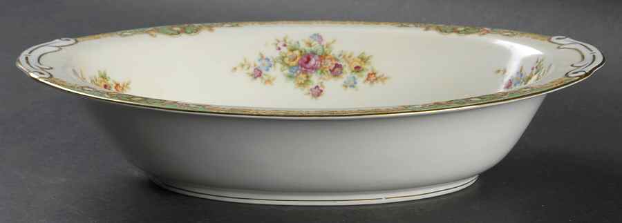 Green Traditional 10" Oval Vegetable Bowl by Mikado-1