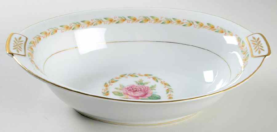 Laurel 10" Oval Vegetable Bowl by Mikado-1