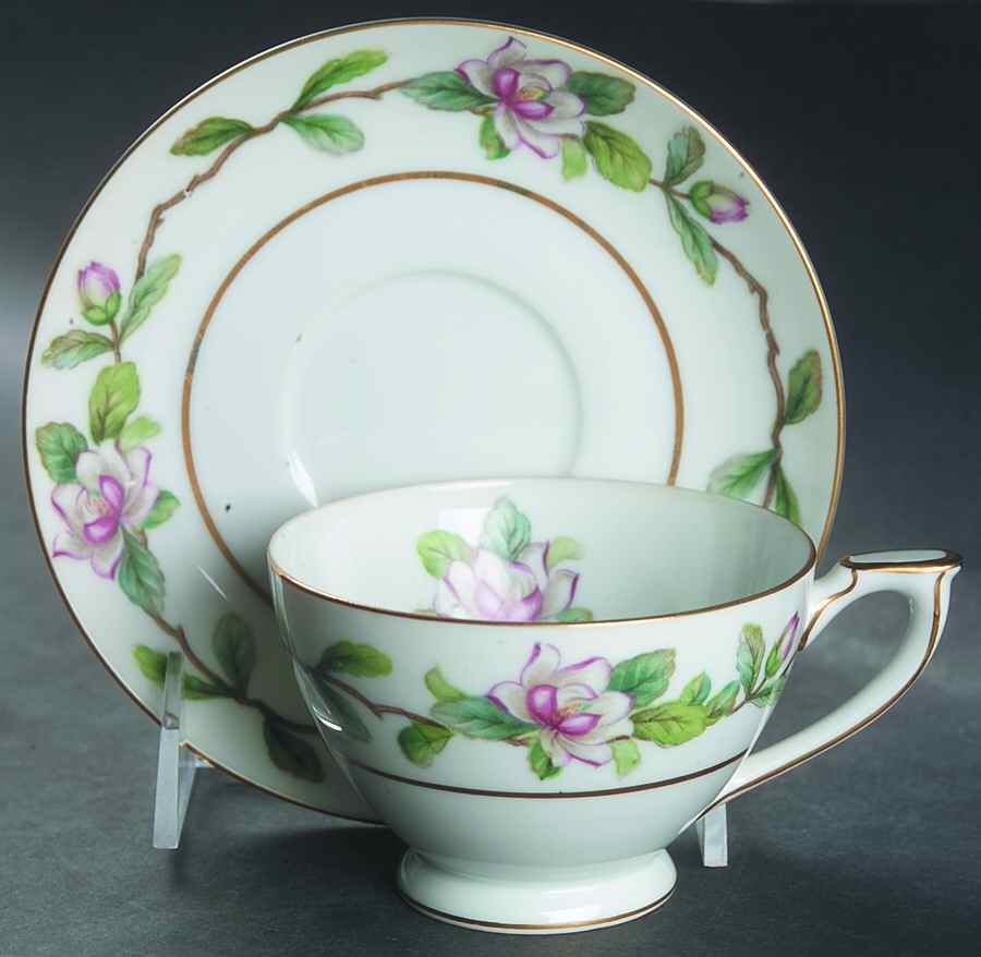 Lynn Footed Cup & Saucer Set by Mikado-1