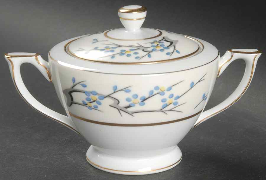 Plum Blossom Sugar Bowl & Lid by Mikado-1