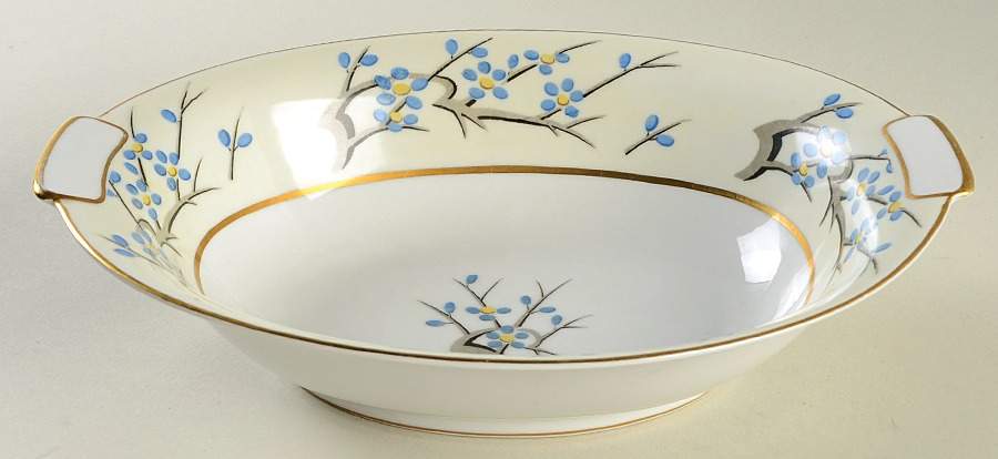 Plum Blossom 10" Oval Vegetable Bowl by Mikado-1