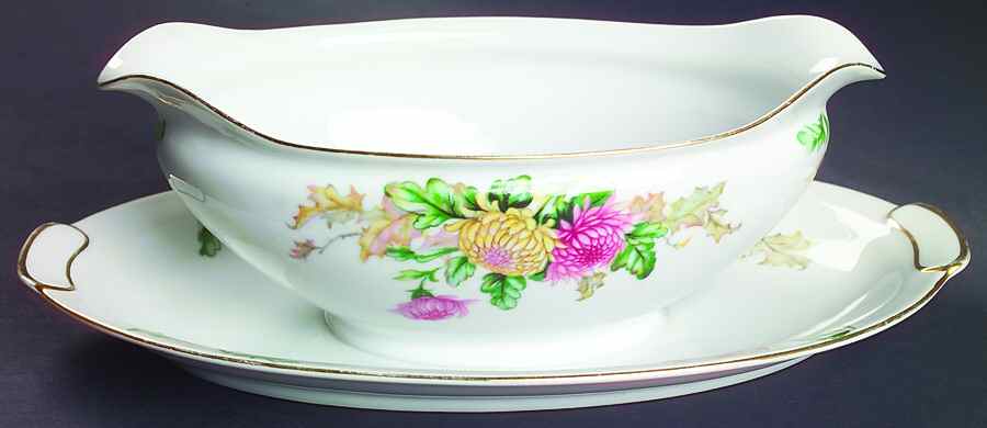 Sandra Gravy Boat with Attached Underplate by Mikado-1