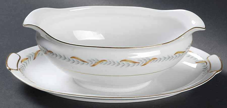 Valdivia Gravy Boat with Attached Underplate by Mikado-1