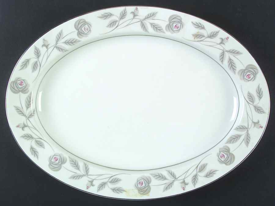 Woodrose 16" Oval Serving Platter by Mikado-1