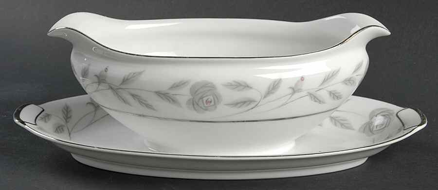 Woodrose Gravy Boat with Attached Underplate by Mikado-1