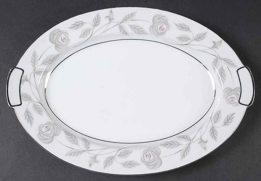 Woodrose 12" Oval Serving Platter by Mikado-1