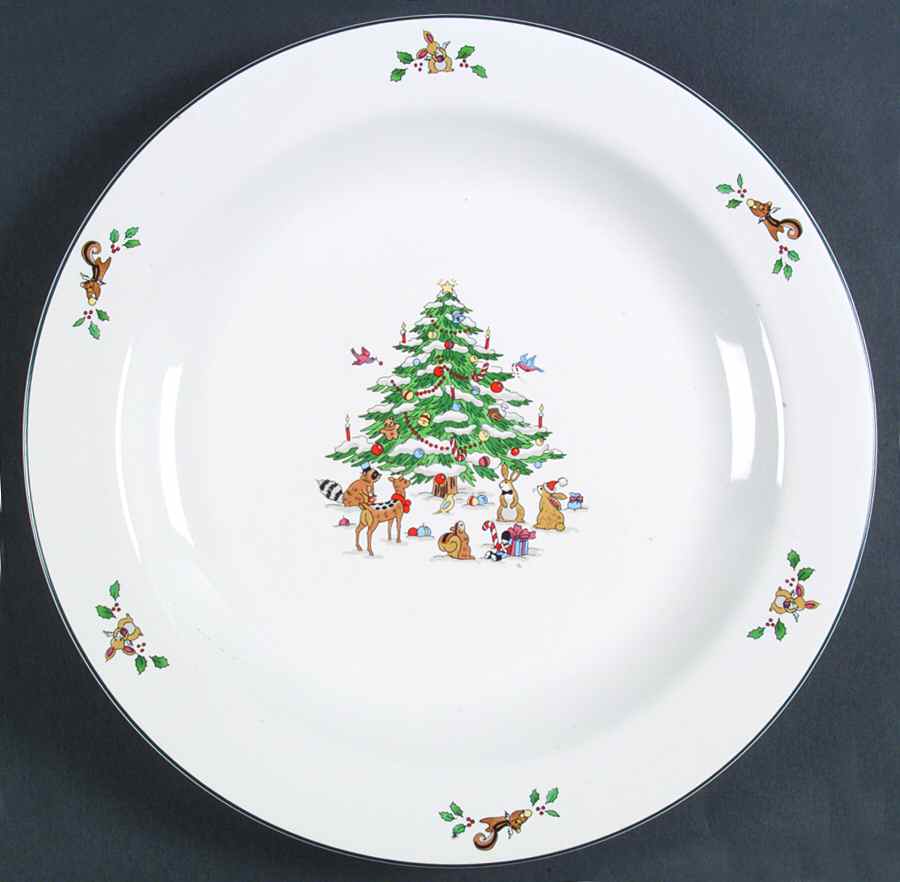 Woodland Christmas (Not Embossed) 12" Chop Plate (Round Platter) by Ming Pao-1