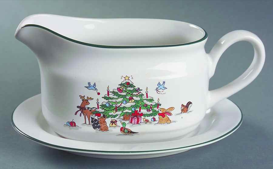 Woodland Christmas (Not Embossed) Gravy Boat & Underplate by Ming Pao-1