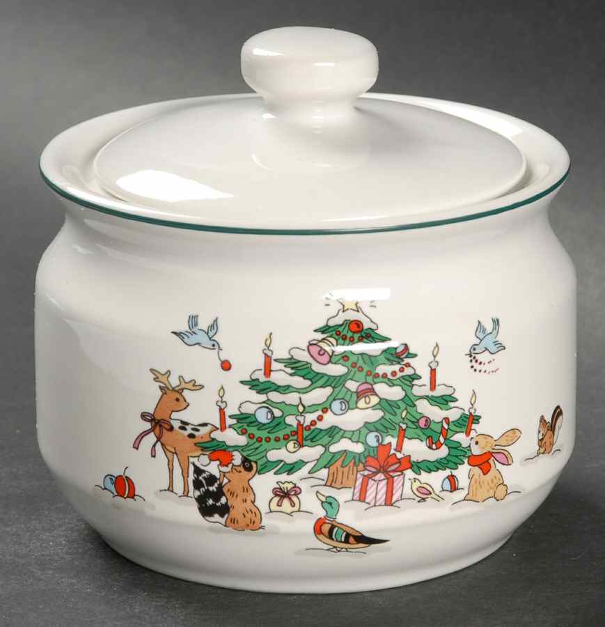 Woodland Christmas (Not Embossed) Sugar Bowl & Lid by Ming Pao-1