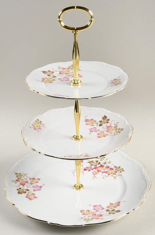 Autumn Leaves 13 7/8"-14 1/4" 3-Tiered Serving Tray(DP,SP,BB) HC by Mitterteich-1