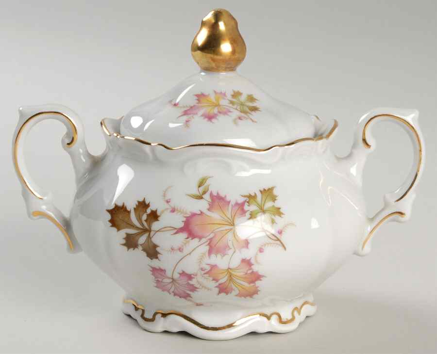 Autumn Leaves Sugar Bowl & Lid by Mitterteich-1