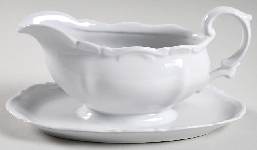 Baroque Gravy Boat with Attached Underplate by Mitterteich-1