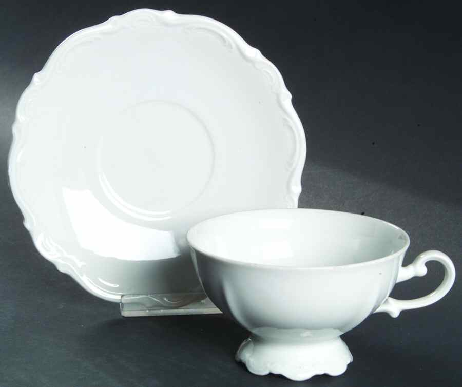 Baroque Footed Cup & Saucer Set by Mitterteich-1
