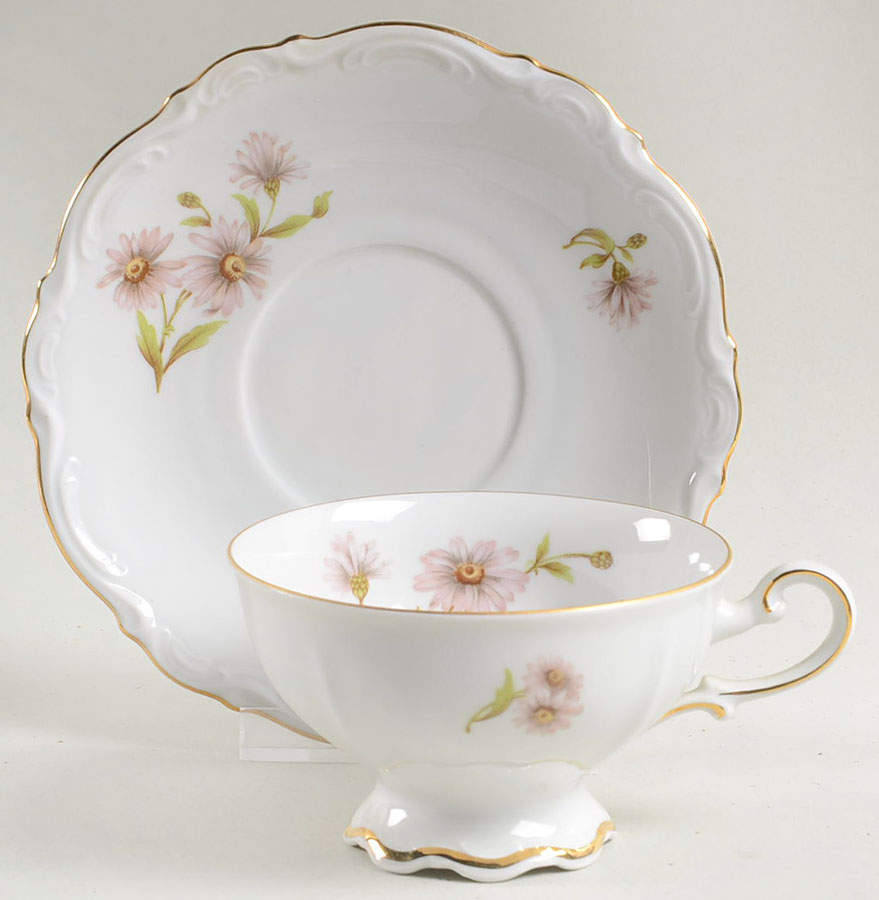 Daisy Bell Footed Cup & Saucer Set by Mitterteich-1