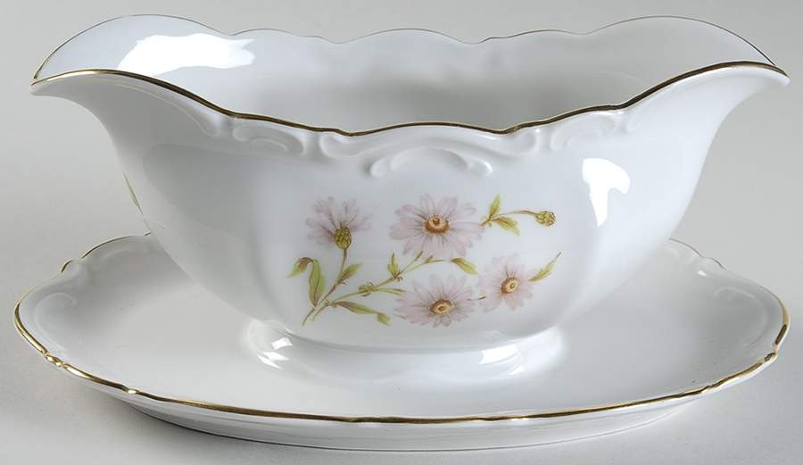 Daisy Bell Gravy Boat with Attached Underplate by Mitterteich-1