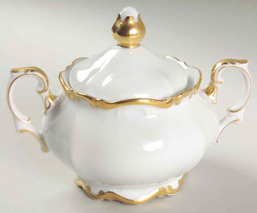 Golden Lark Sugar Bowl & Lid by Mitterteich-1