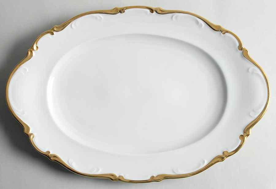 Golden Lark 16" Oval Serving Platter by Mitterteich-1