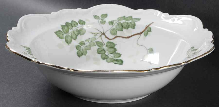 Green Leaves 9" Round Vegetable Bowl by Mitterteich-1