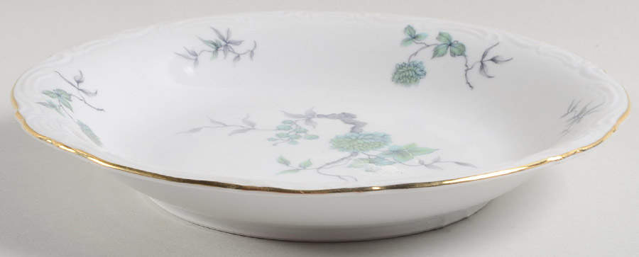Green Ming (9901, Gold Trim) Coupe Soup Bowl by Mitterteich-1