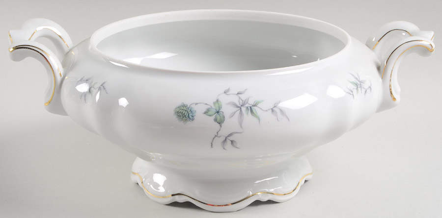 Green Ming (9901, Gold Trim) Round Vegetable No Lid by Mitterteich-1