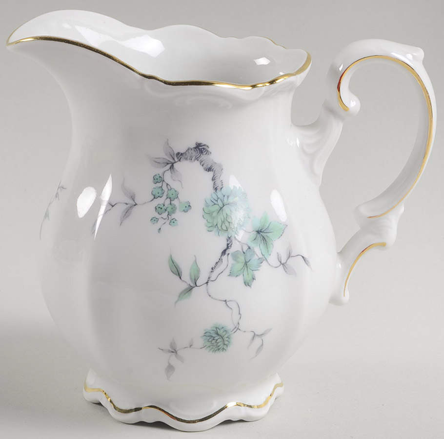 Green Ming (9901, Gold Trim) Creamer by Mitterteich-1