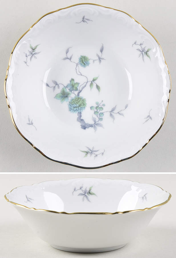 Green Ming (9901, Gold Trim) Fruit/Dessert (Sauce) Bowl by Mitterteich-1