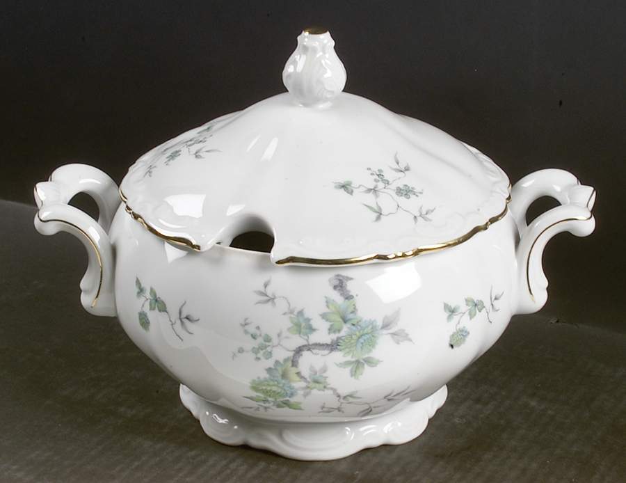 Green Ming (9901, Gold Trim) Tureen &  Lid by Mitterteich-1