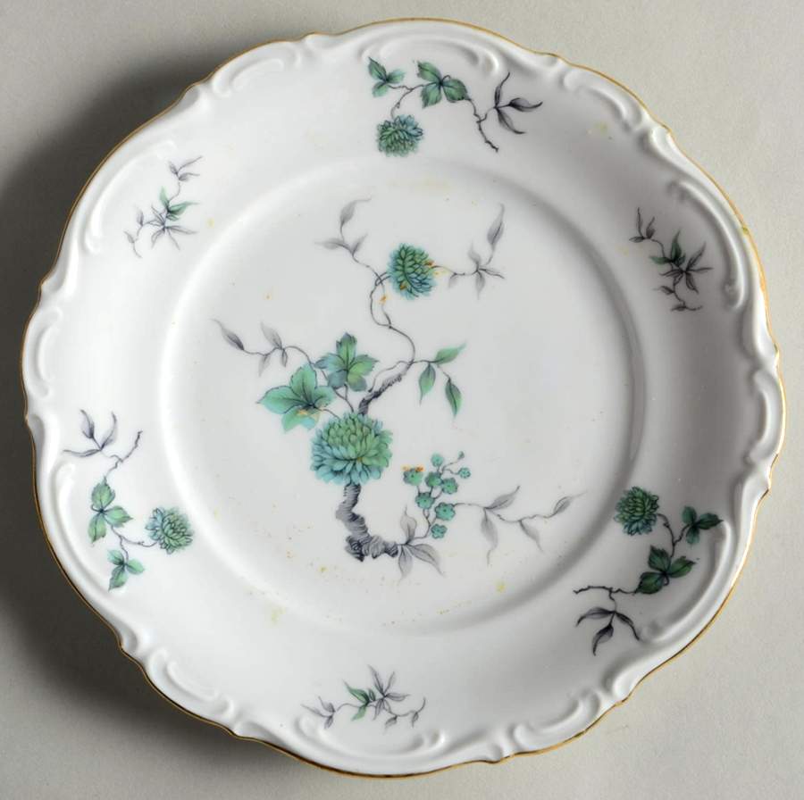 Green Ming (9901, Gold Trim) Salad Plate by Mitterteich-1