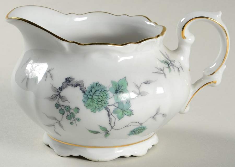 Green Ming (9901, Gold Trim) Creamer by Mitterteich-1