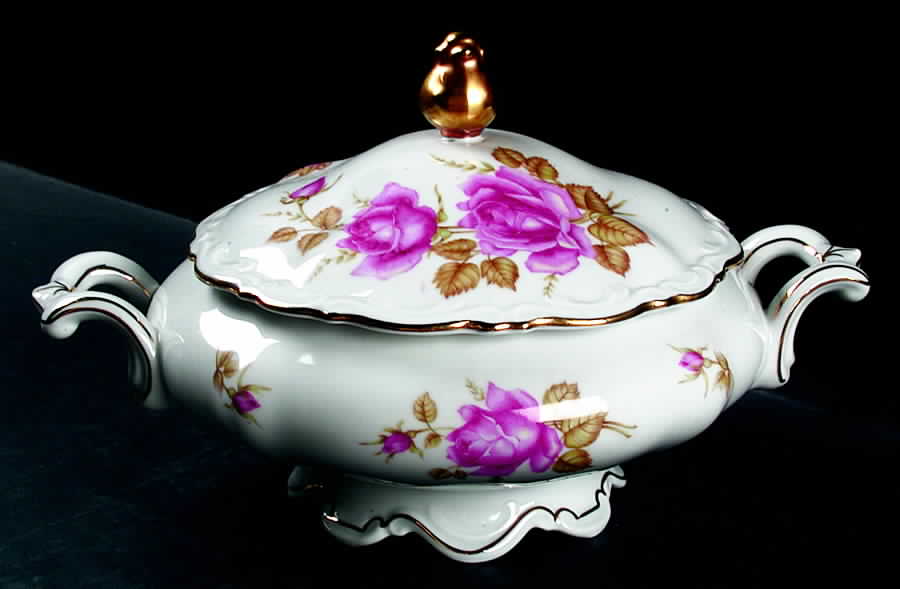 June Rose Round Covered Vegetable by Mitterteich-1