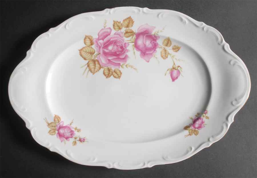 June Rose 16" Oval Serving Platter by Mitterteich-1
