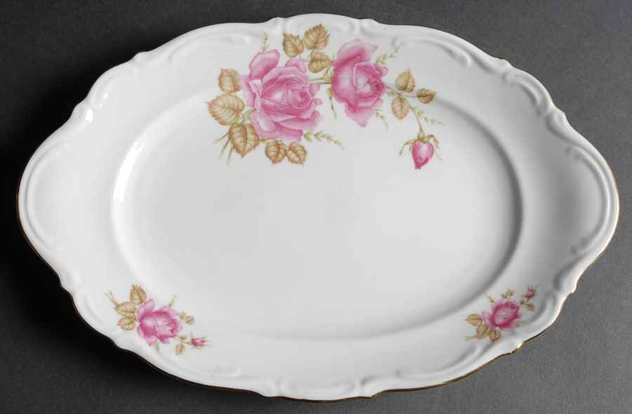 June Rose 12" Oval Serving Platter by Mitterteich-1