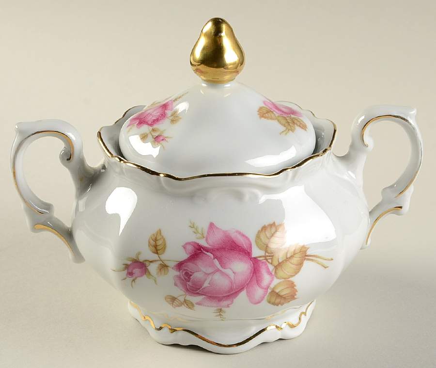June Rose Sugar Bowl & Lid by Mitterteich-1
