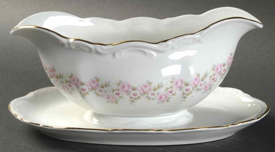 Lady Beatrice Gravy Boat with Attached Underplate by Mitterteich-1