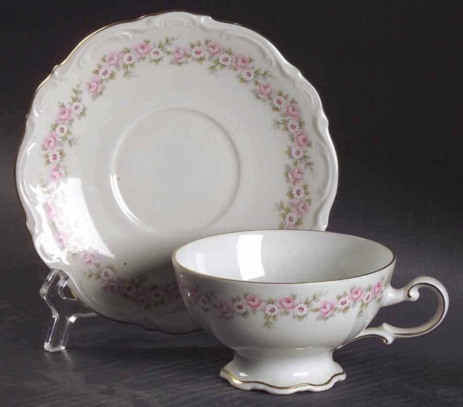 Lady Beatrice Footed Cup & Saucer Set by Mitterteich-1