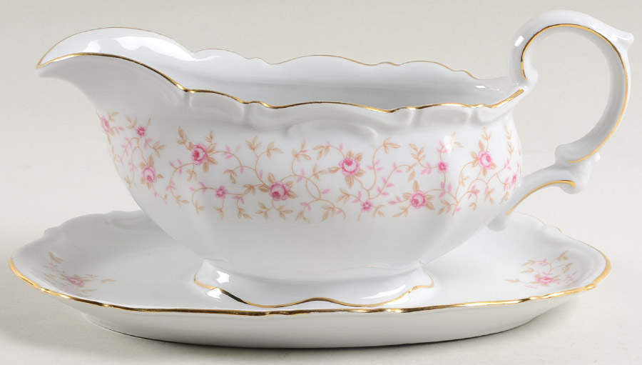 Lady Claire Gravy Boat with Attached Underplate by Mitterteich-1